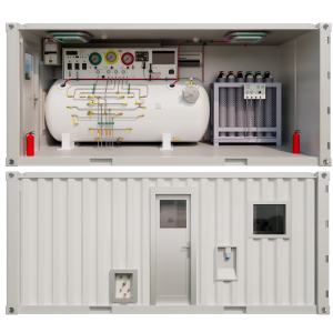 Containerized Dive Decompression Chamber with Integrated Gas Supply